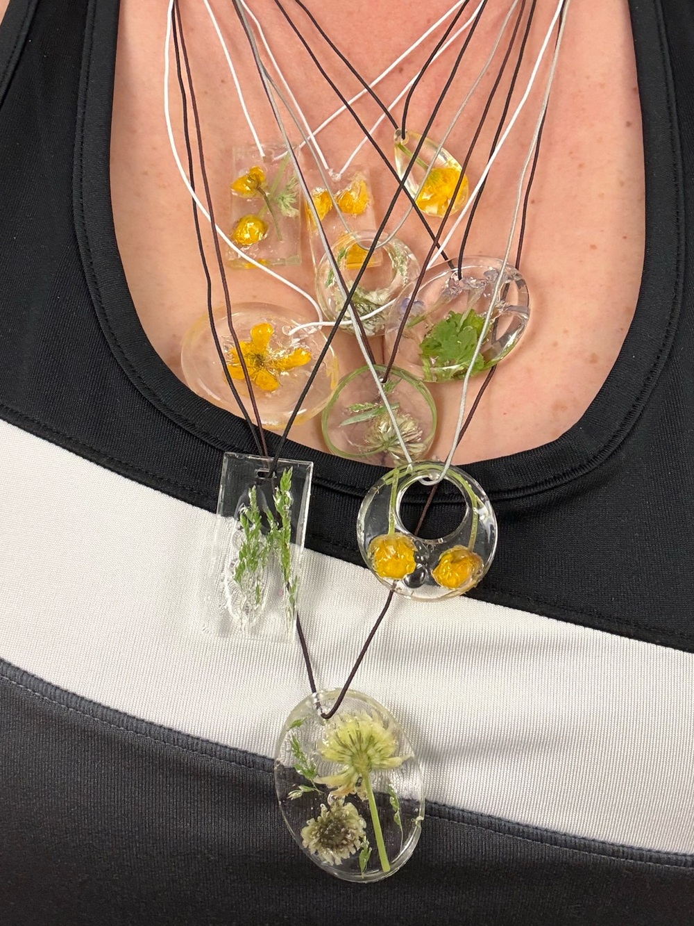 Handmade by CuratedByCassie Floral Resin Necklaces